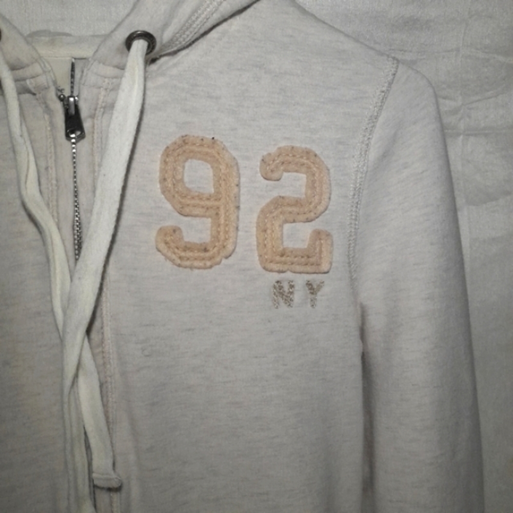 Abercrombie & Fitch NEW YORK 92 Hoodie Full Zip Womens Size Small wheat color - Picture 3 of 13
